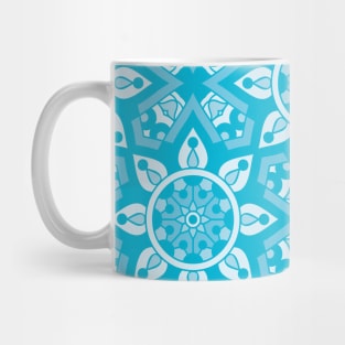 Ornamental floral mandala blue #8 Mug